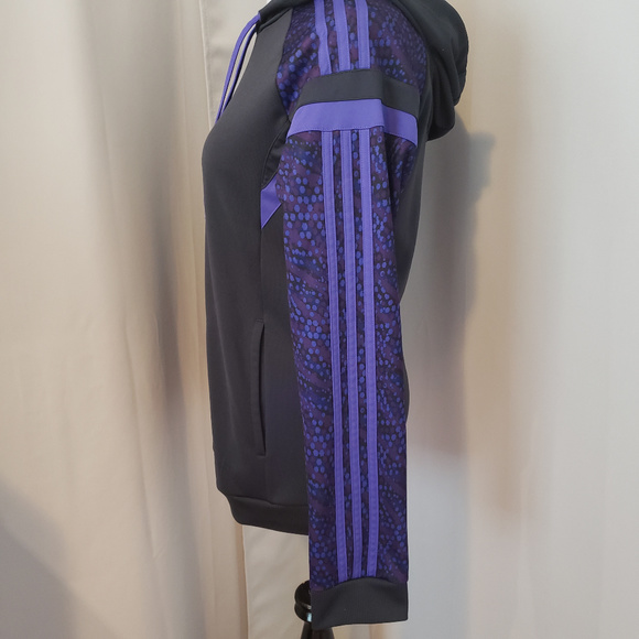 adidas hoodie purple and black geometric pattern - Picture 3 of 8
